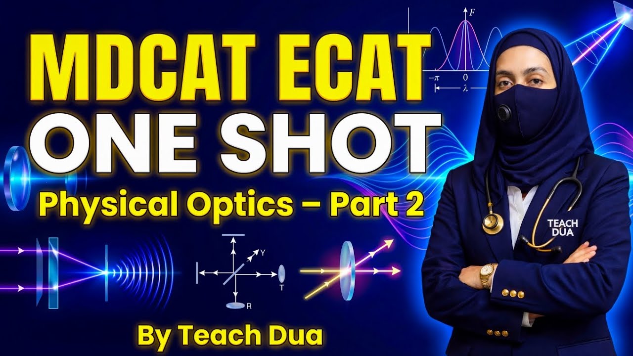 MDCAT ECAT ONE SHOT | Physical Optics Part 2 | Class 11 Physics Chapter 13 | By Teach Dua
