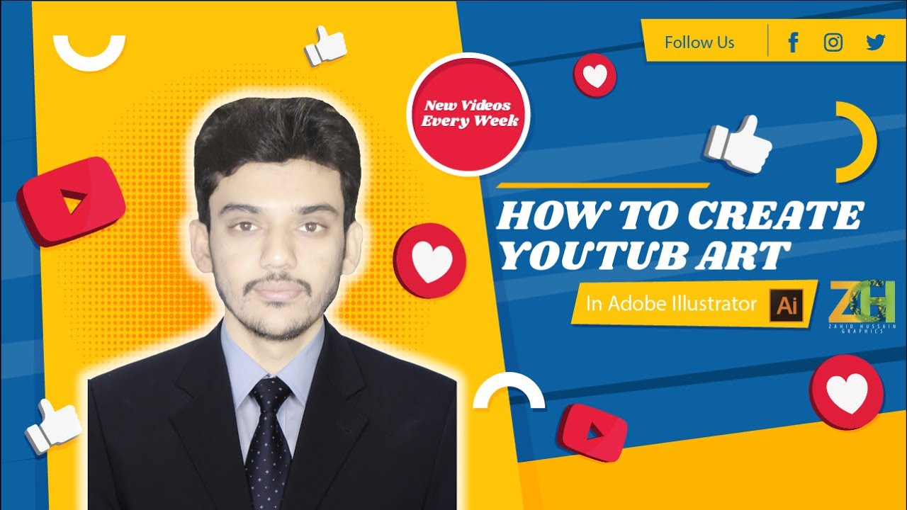 How to Create Channel Art on Illustrator | Banner