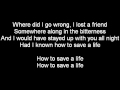 The fray  how to save a life lyrics on screen