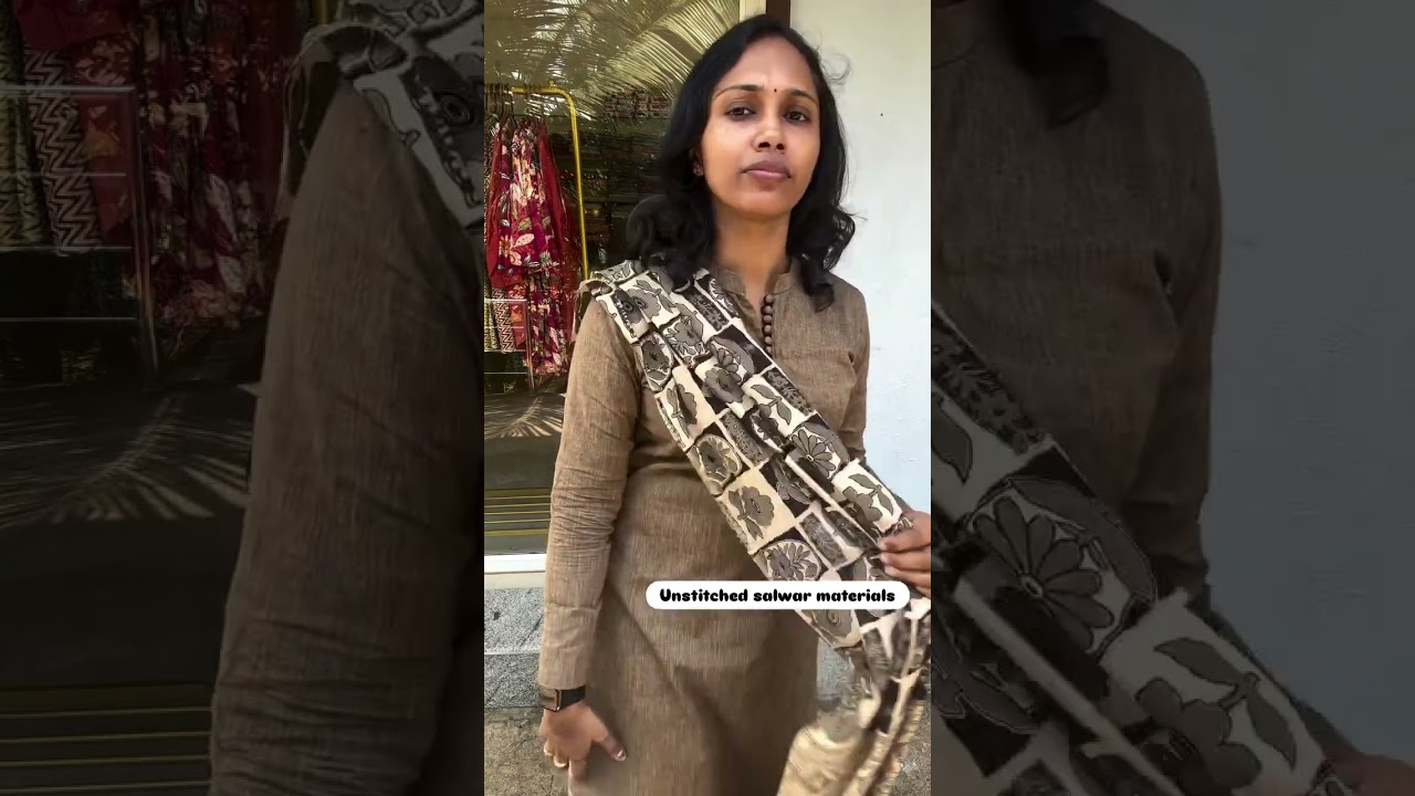 Unstitched pure cotton chudi materials. Top, pant &dupatta each 2.5meter.DM 9489890321 