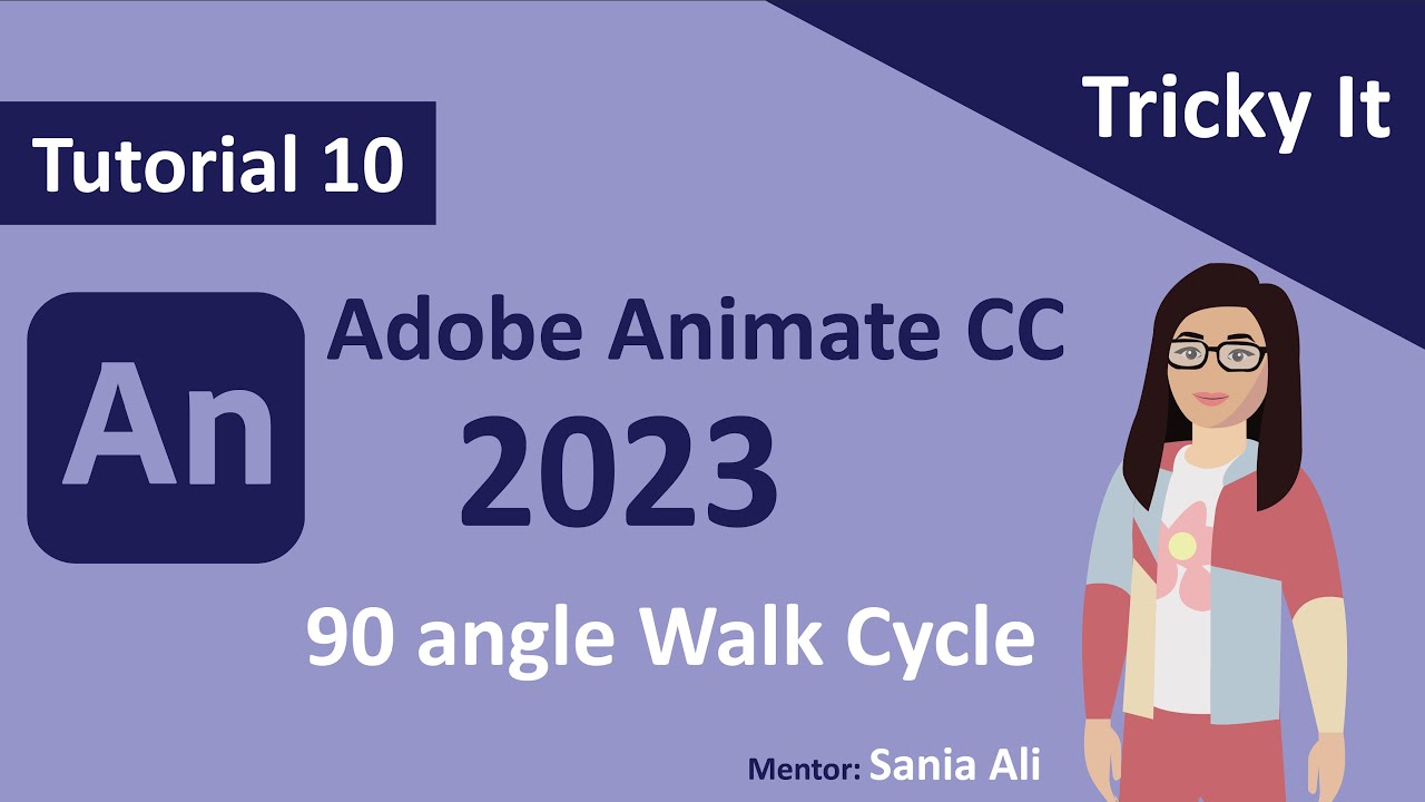 Adobe Animate CC 2023: How to create walk cycle | 90 angle walkover ...