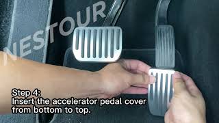 Nestour Tesla Model 3 Y Foot Pedal Pad Replacement, Auto Aluminum  Cover, Pedal Extender Accessories