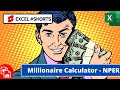 Millionaire Calculator NPER - Excel #Shorts