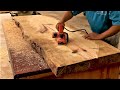 Amazing Woodworking Design Ideas With Monolithic Wood Anyone Can Do // Building a Large Dining Table