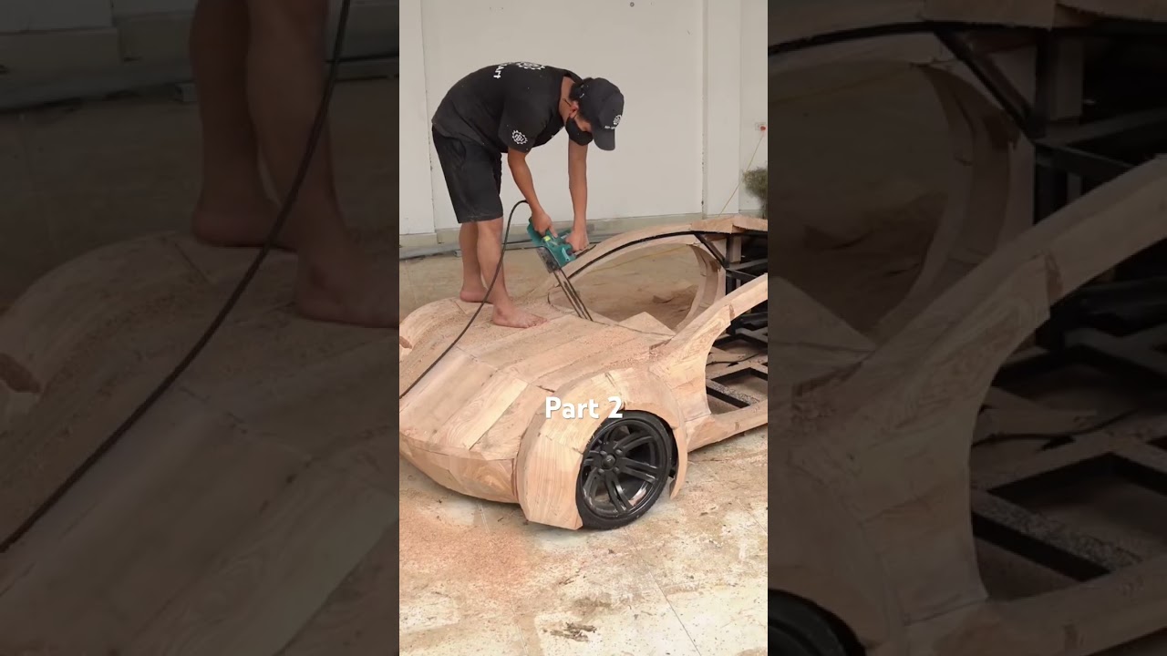 Crafting the Future: Men Build a Functional Car Entirely Out of Wood 