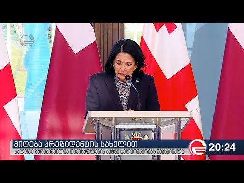 სალომე ზურაბიშვილმა თავისუფლების აქტზე ხელმომწერებს უმასპინძლა