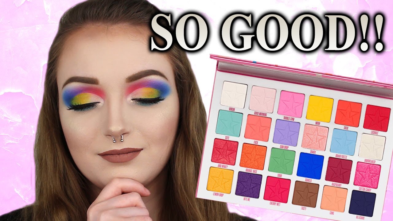 RAINBOW EYESHADOW TUTORIAL JAWBREAKER PALETTE YouTube