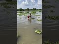 niño enseña a su hermanita a nadar😮🐊🐊😲#peligros#cienaga