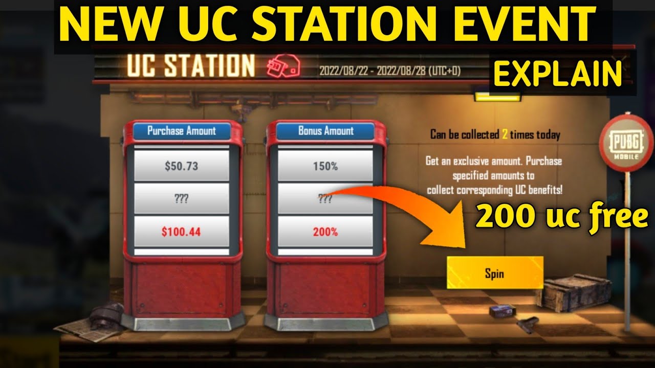uc station Event pubg mobile ll explain uc station event l today new uc station event pubg  bgmi