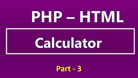 Calculator using PHP