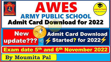 🔥AWES Admit Card for 2022 || APS Admit Card || HOW TO DOWNLOAD AWES Admit Card