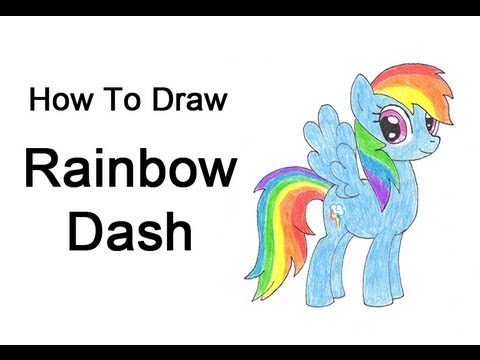 How to Draw Rainbow Dash easy, My Little Pony