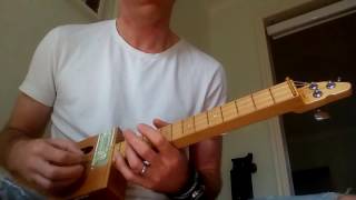 "Smells Like Teen Spirit" on 3 string Cigar Box Guitar chords