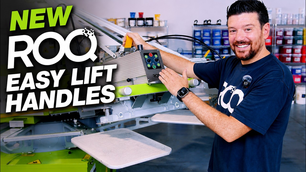 NEW Easy Lift Handles on all ROQ Automatic Screen Printing Presses