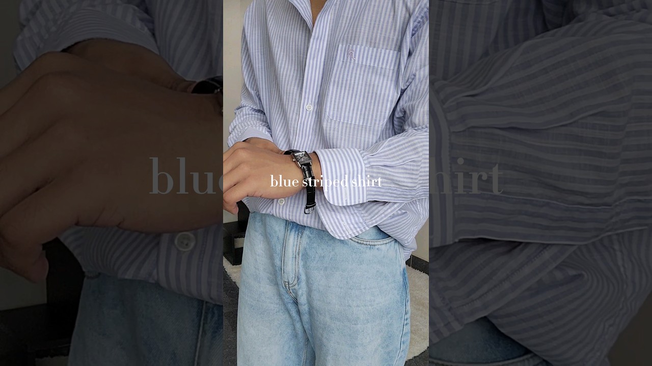 Blue striped shirt for summer 