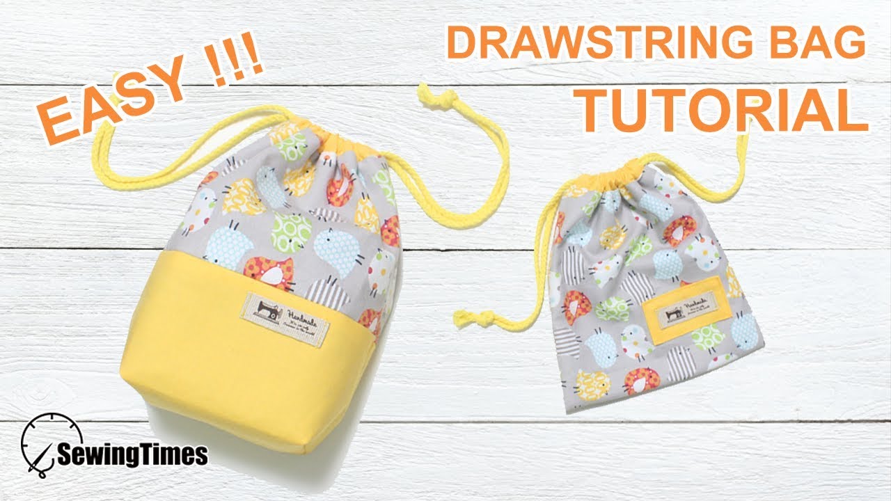 How To Make A Drawstring Bag // DIY Drawstring Bag In 10 Minutes ⋆ Hello  Sewing