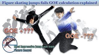Most impressive jump save from Yuzuru Hanyu! Figure skating jumps fails GOE calculation explained