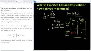 Question 24   What is Expected Loss in Classification (Machine Learning)