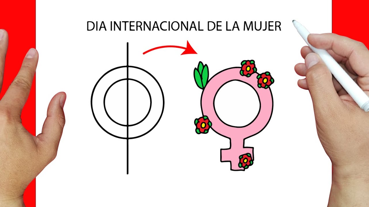 Dibujo conmemorativo al dia internacional de la mujer | Dibujos fáciles