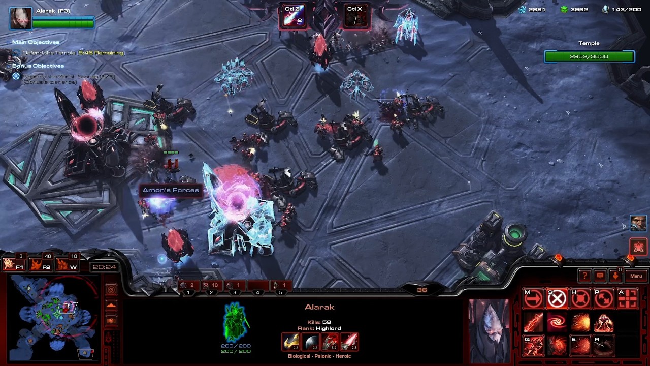 StarCraft 2 Co-op – Alarak & Tychus Powerful Hero Assault | Temple of the Past Brutal