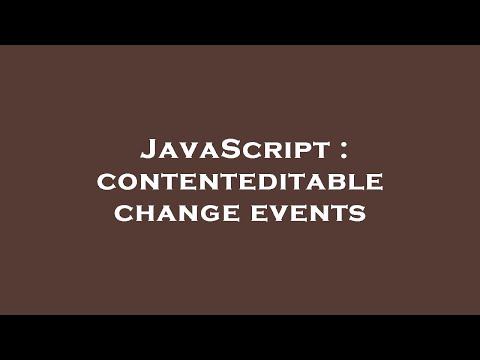 JavaScript : contenteditable
