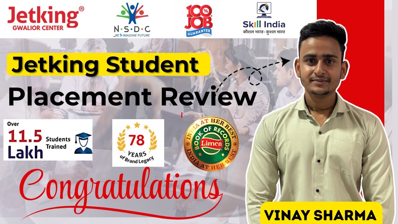 Congratulations ! Vinay got a first Job from Jetking Gwalior