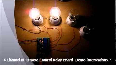 4 channel IR Remote control relay board demo