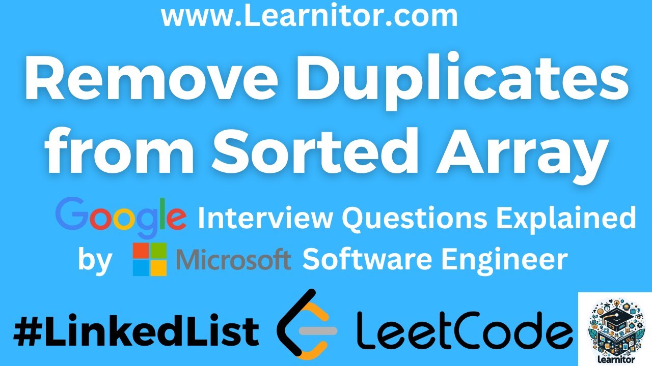 LeetCode 26 | Remove Duplicates from Sorted Array | C++ Solution ...