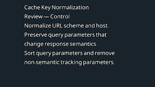 Cache Key Normalization Review Control 8a31c9