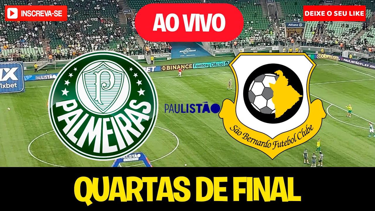 PALMEIRAS 1 X 0 SÃO BERNARDO - JOGO DE HOJE - ASSISTA AGORA - JOGANDO ...