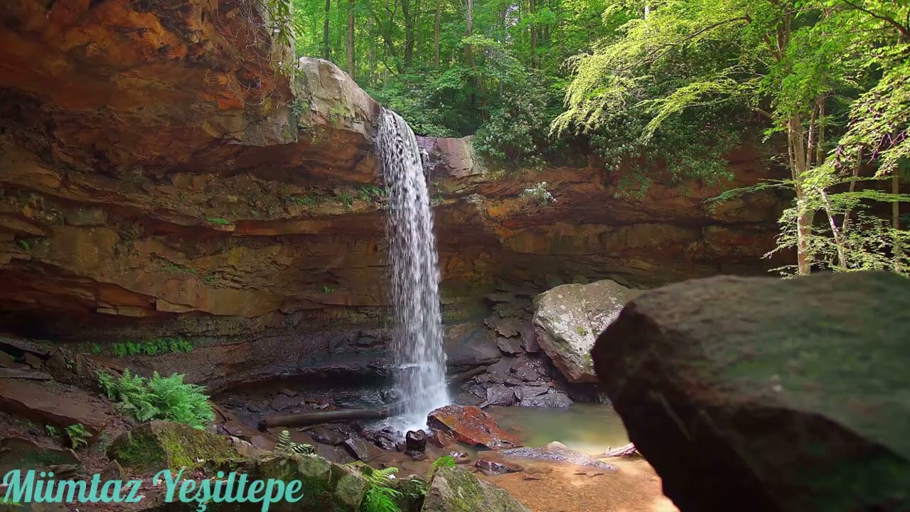 🌧️☀️🏞️ Doğa Görüntülü Şelale Sesleri İçerisinde Huzurlu Bir Video / Gece Lambası / Huzur Videosu