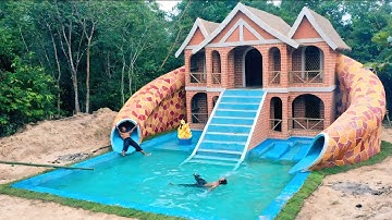 Unbelievable! Built Underground 2-Story House with Water Slide & Pool in 10 Days 😱