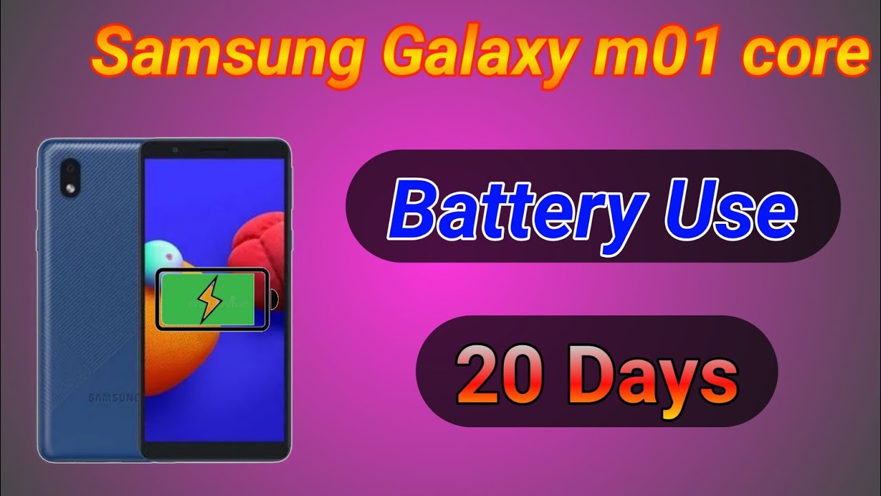 Samsung Galaxy m01 core Battery Use 20 Days 😱 YouTube