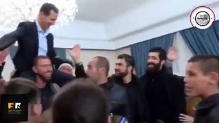 Асад и бывшие заложники из Эс-Сувейды Асад и бывшие заложники из Эс-Сувейды