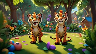 Two Tiny Tigers Learn Big and Small | Fun Educational Song for Kids | Nursery Rhymes and Baby Songs
