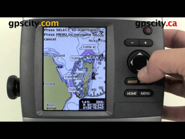 Garmin GPSMap 4XX Manual - Placing a Route using Map - YouTube