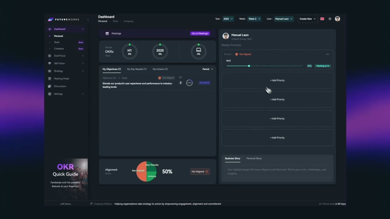 OKR Platform - Personal Dashboard