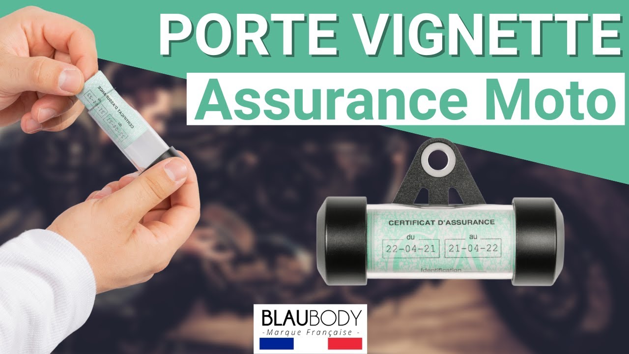 Porte Vignette Assurance Moto 2022 Noir étanche de blaubody®