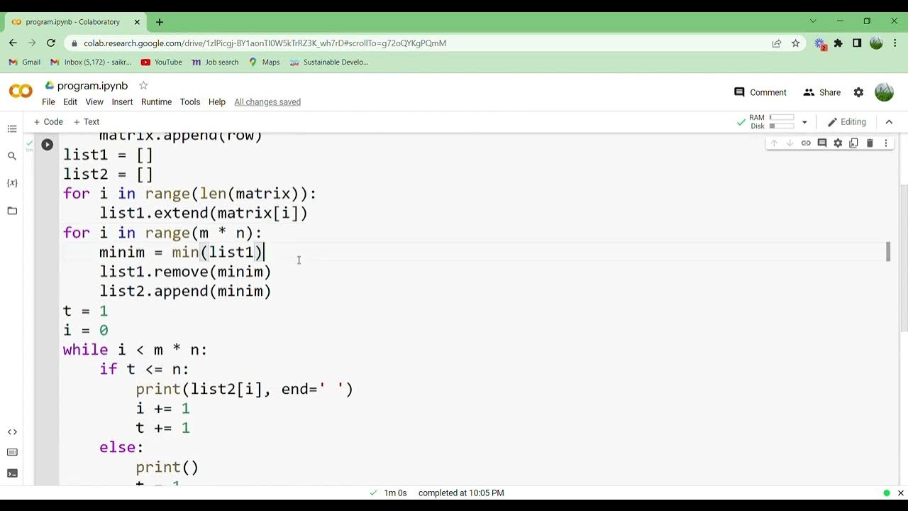 Ordered Matrix ccbp python grand assignment-4 || #ccbp # ...