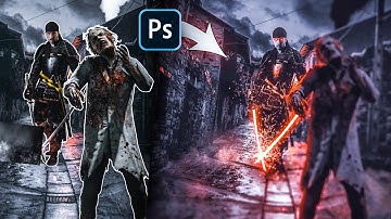 I Create Zombie Killer Movie Poster Manipulation ( Photoshop Tutorial )