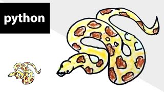 How to draw a python?  Step by step drawing lessons for kids | Reptile icon | Zoology