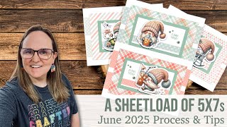 A SheetLoad of 5x7 Cards | June 2025 SheetLoad of Cards Process & Tips #suysjun2025