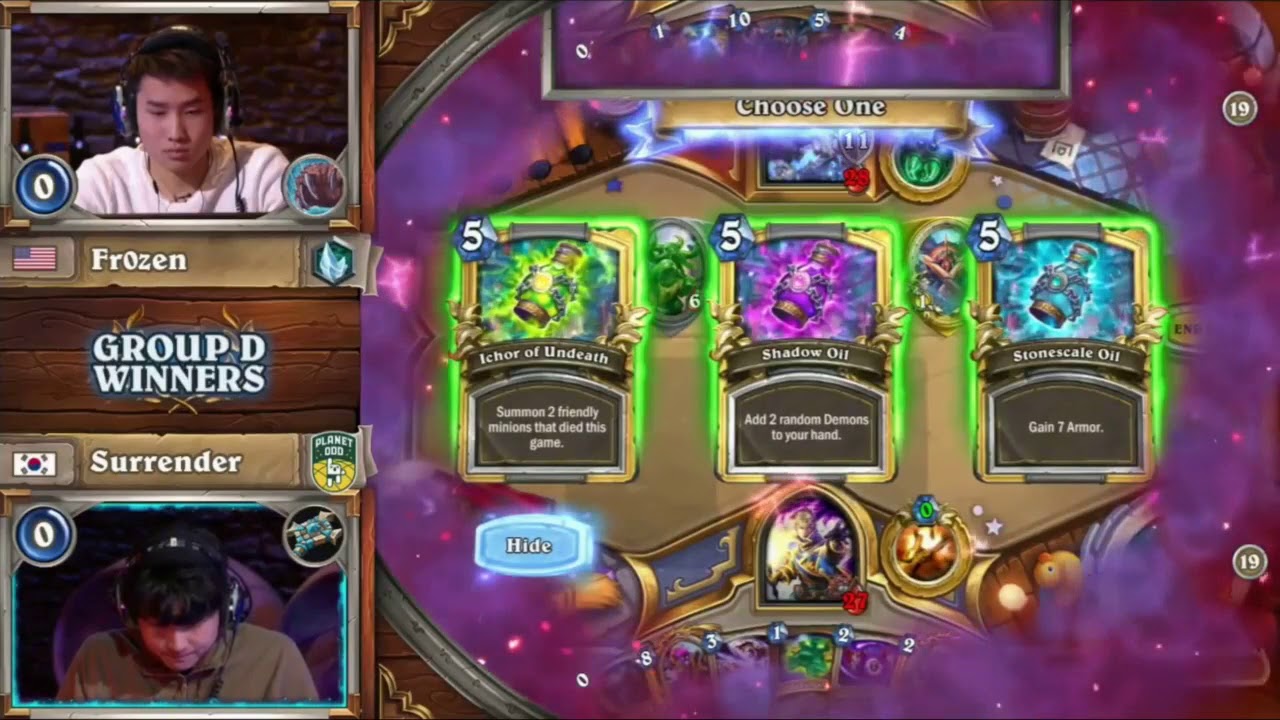 [하스스톤] Surrender vs Fr0zen 라자쿠스 사제의 진수를 보여준 한 판