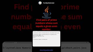 Day 27: Goldbach Pairs Number in Java