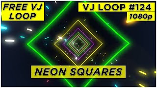 FREE VJ LOOP NEON SQUARES 1080p