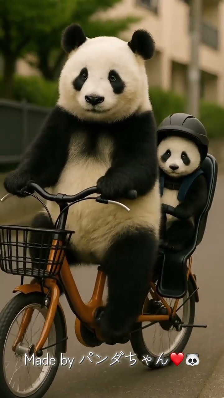 パンダちゃん🐼❤️👉 パンダママの1日、ぜひ最後まで見てね