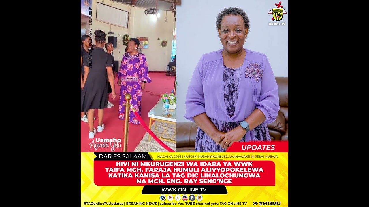 MKURUGENZI WA IDARA YA WWK TANZANIA MCH. FARAJA HUMULI AKIWASILI KANISANI TAG DIC