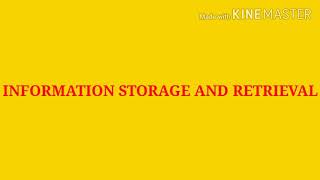 Information storage and Retrieval