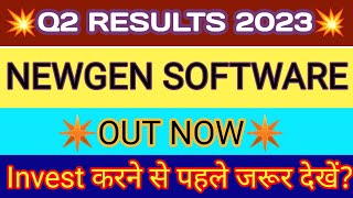Newgen Software Q2 Results  Newgen Results  Newgen Software Latest News  Newgen Share Latest News