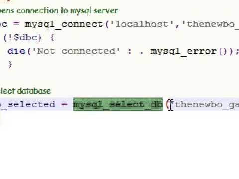 PHP Tutorial   25   Selecting a MySQL Database   YouTube